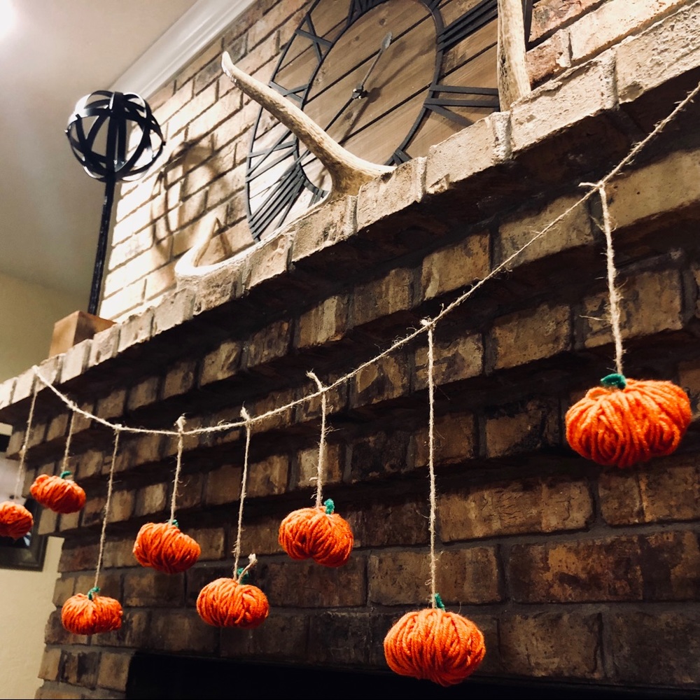 Handmade pumpkin garland